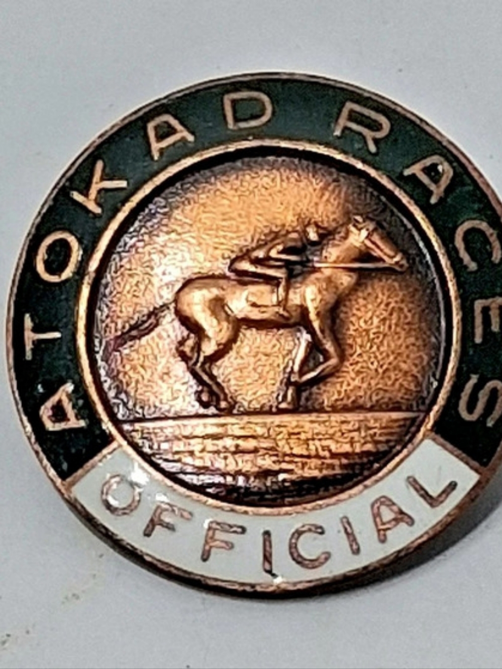 Atoka Races Official pin Black & Copper